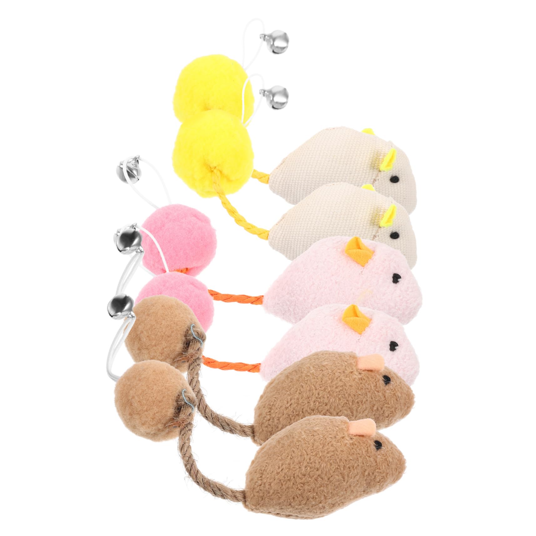 Lot De 6 Jouets Interactifs pour Chat Souris avec Clochette Réutilisables Robustes pour Gratter Mordre