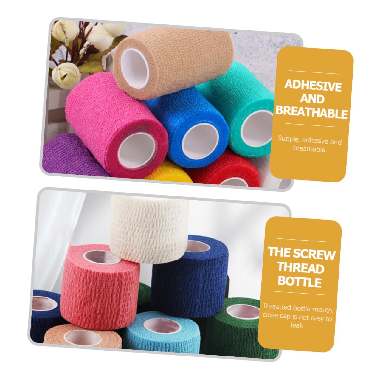 MUSISALY 12 Rolls Sports Tape Kinesiology Tapes Tape Wear-Resistant Tapes Athletic Elastic Tapes Athletic Tape Elastic Elbow Tapes Leg Bandage Tape Stretche Non-Woven Fabric