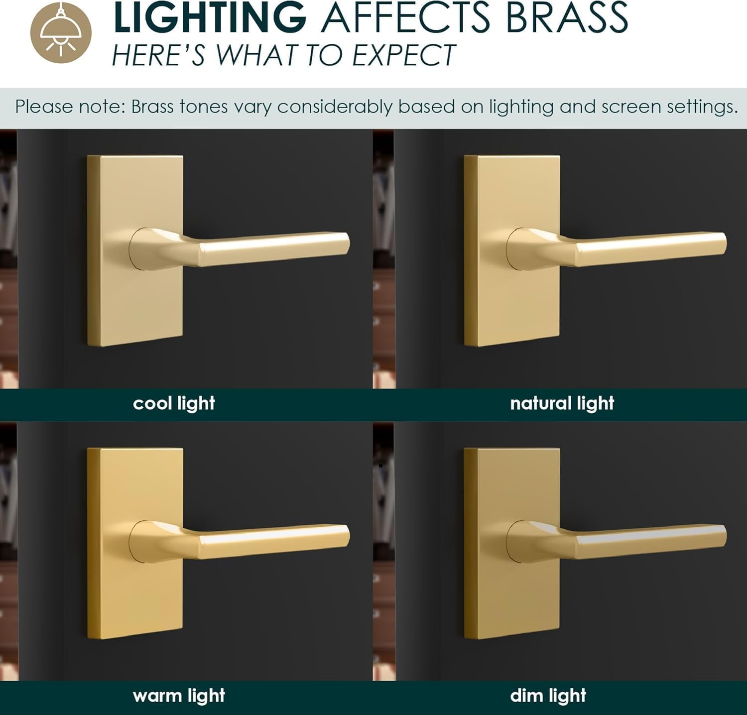 Mega Handles Glamor Entry Lever & Lock Door Handle Set for Hallway, Closet and Bathroom, Heavy Duty Door Levers, Fits All Standard Door Sizes, Screws Included - Satin Brass (1 Pack)