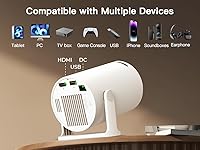 Vista 7 de [Aplicaciones integradas y actualizadas en 2025] Mini proyector con Wi-Fi 6 y Bluetooth 5.4, soporte 1080P 4K Full HD, Auto Keystone 360° Proyector