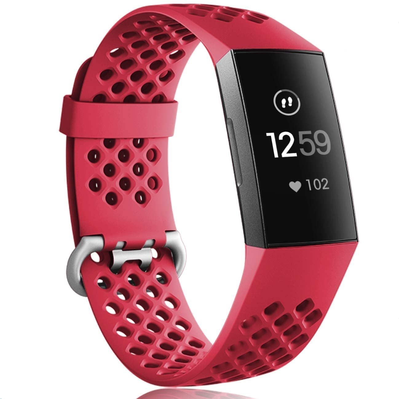 FunBand Cinturino Compatibile per Fitbit Charge 3/Charge 4, Impermeabile Resistente Modello Stampato Cinghie colorato Silicone Cinturino da Polso Fascia per Fitbit Charge 3/Charge 4