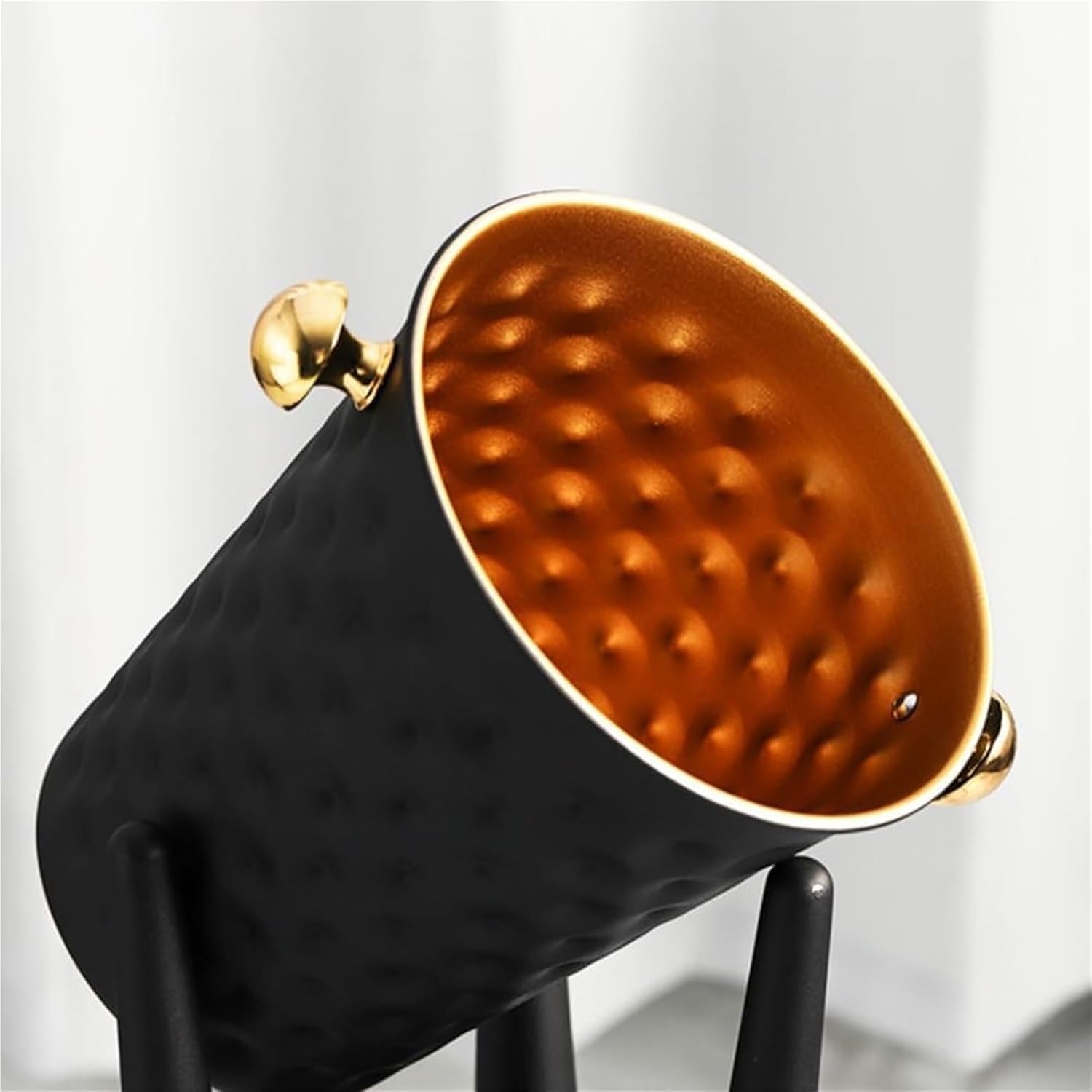 Ice Bucket with Stand， Wine Bucket On Stand Champagne For Beer KTV Club Bar BBQ Wedding Christmas(Gold)