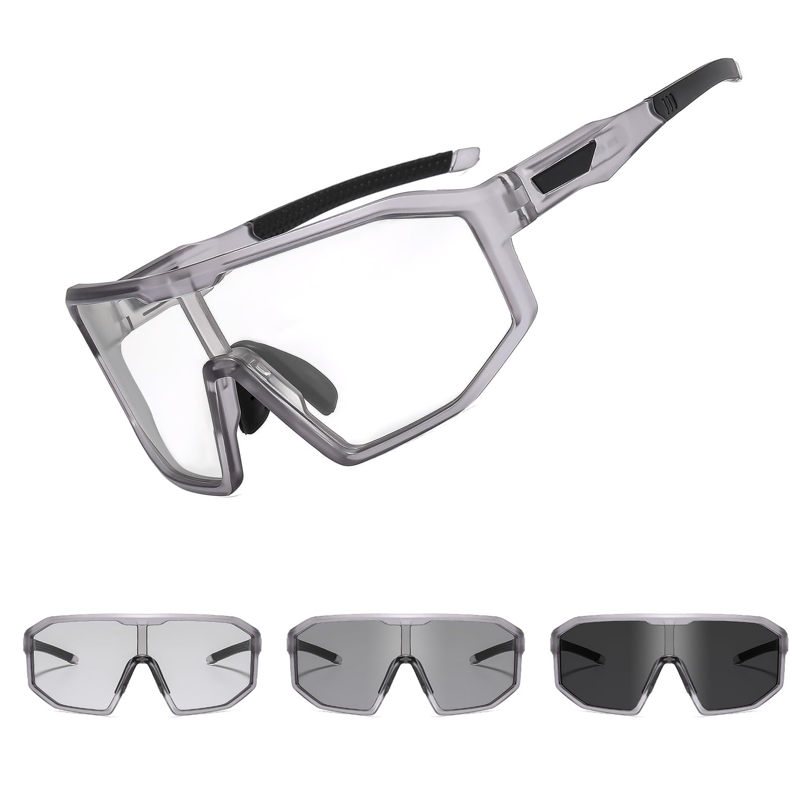 Suertree Photochromic Cycling Glasses Men Women Clear Sports Sunglasses Mountain Bike Riding MTB Bicycle Running Golf
