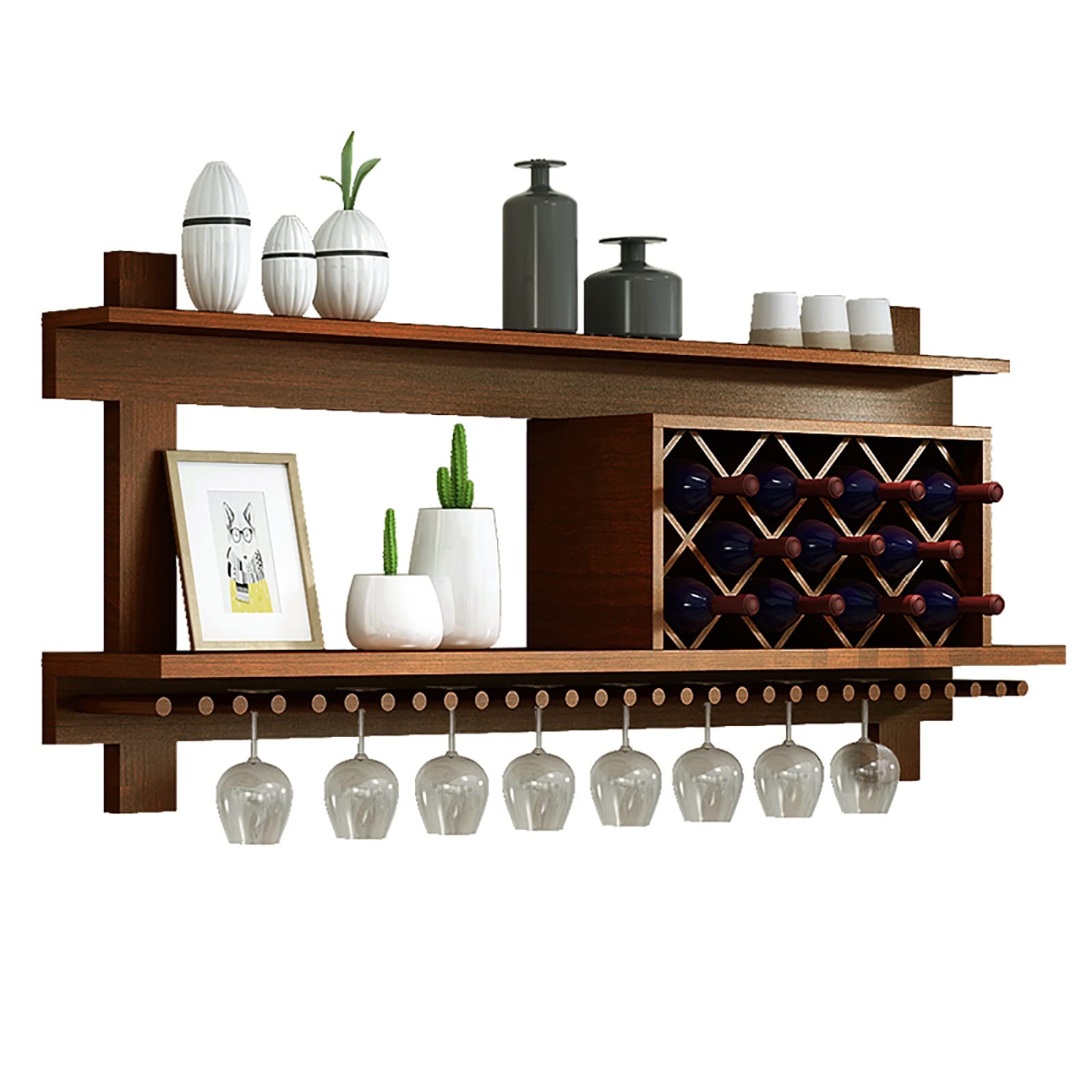 Casier à vin mural à 3 couches pour optimiser le rangement des verres