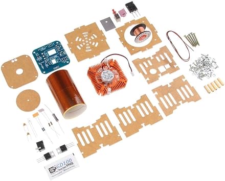 Mini SSTC Rotating Music Table Tesla Coil DIY Kit with Arc Light from a Distance Assembled