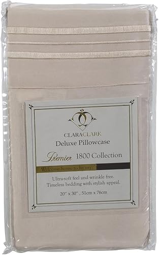 Miniatura 4 de Clara Clark Juego de sábanas de microfibra de 4 piezas tamaño King (vainilla)