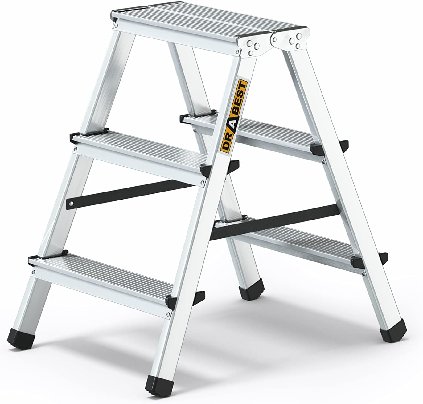 DrabestAluminium Step Ladder 2 x 3 Steps 125 kg