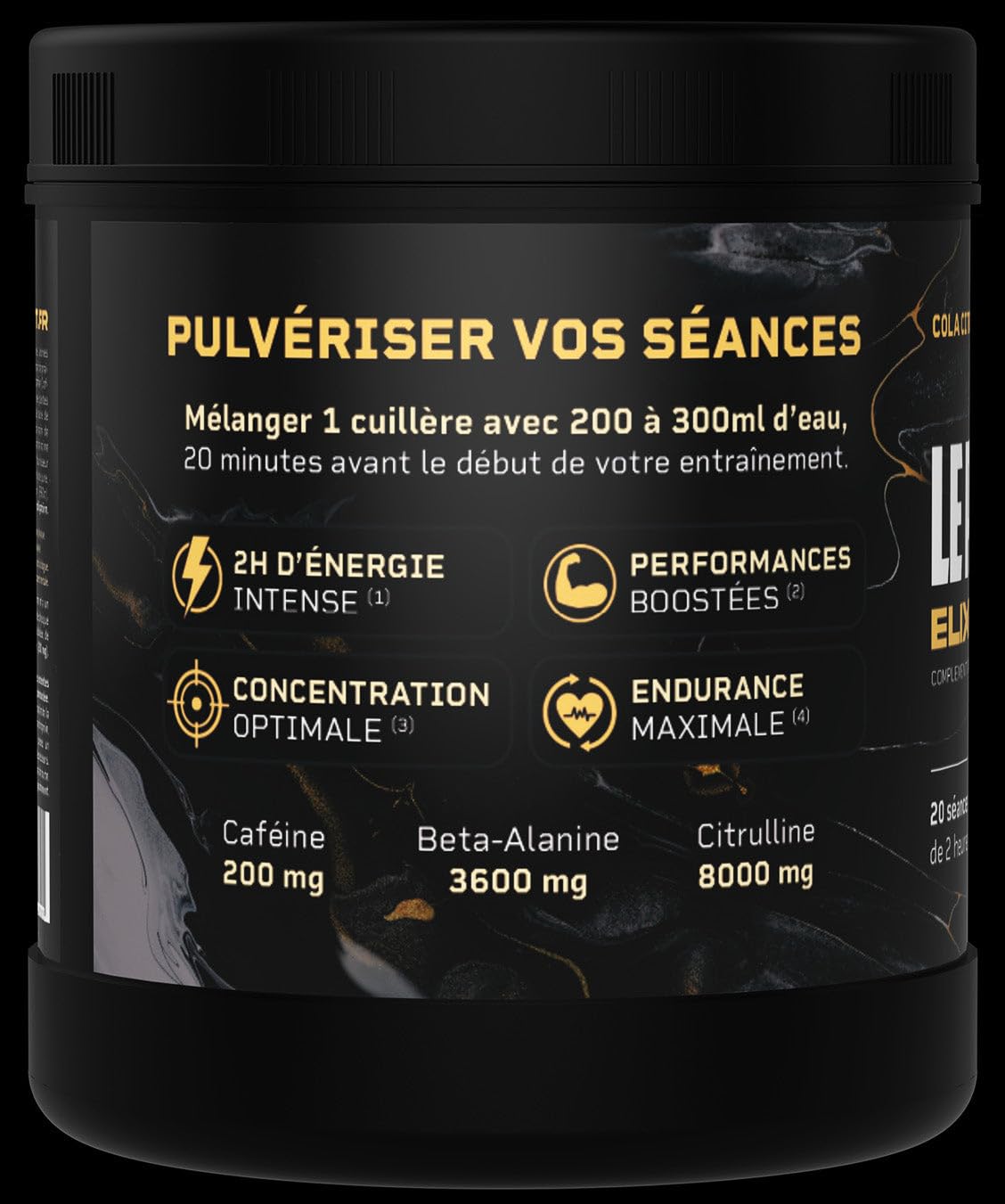 Elixir de Puissance | Fabriqué en Alsace | 2h d'Énergie Intense Sans Crash | Booster Pré-Entraînement Force, Endurance, Focus | Citrulline 8g | Rhodiola & Ashwagandha | Cola Citron