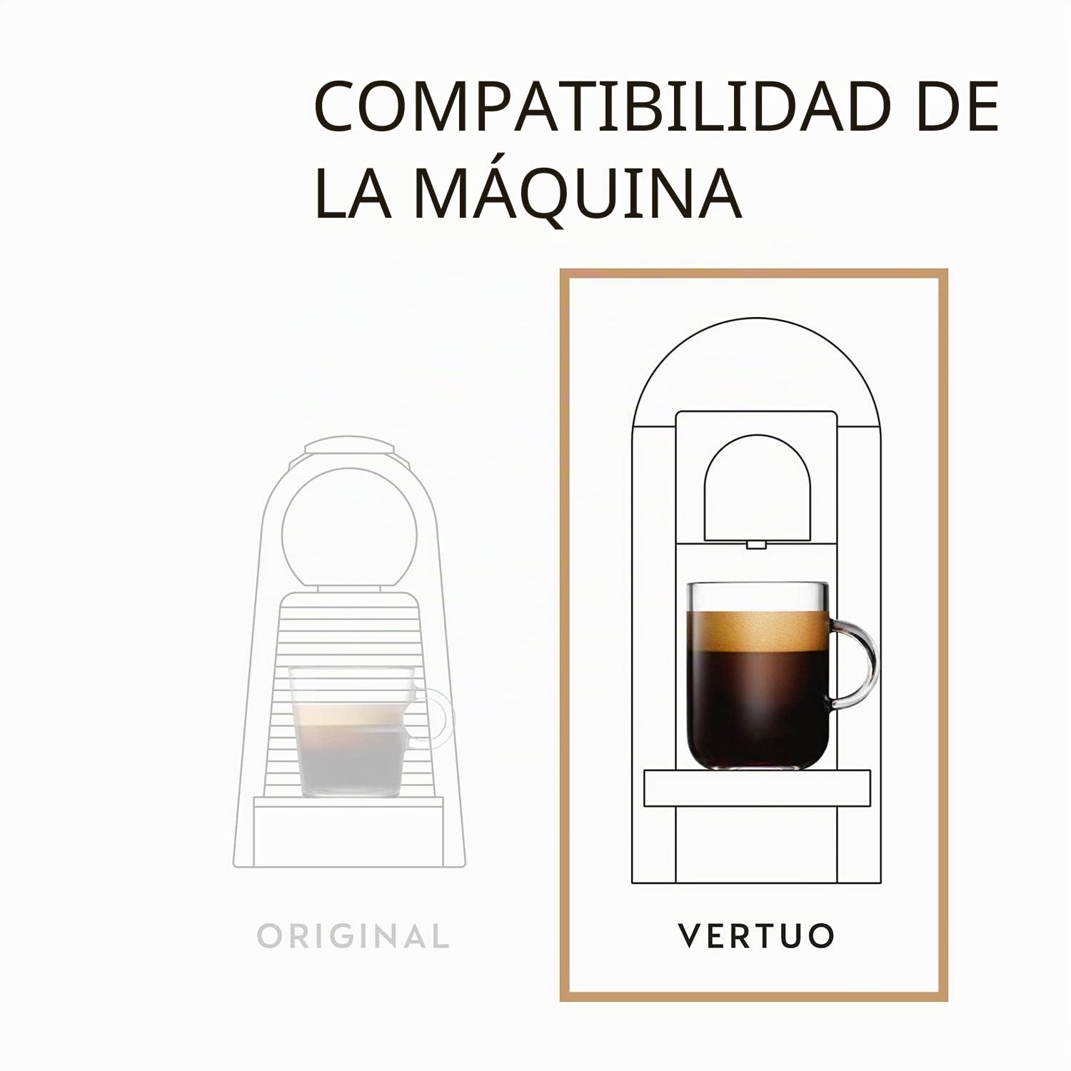 Nespresso Vertuo - 50 Cápsulas de Arondio - Intensidad 6 - Para Gran Lungo 150ml - (5 cajas de 10)