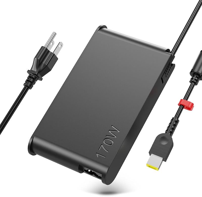 Slim 170W Charger Fit for Lenovo Legion Slim 5 5i Yoga Pro 9i Lenovo ThinkPad P1 P16 IdeaPad Pro 5 Lenovo LOQ ADL170SCC3A 4X20S56697-20V 8.5A ac Adapter Laptop Power Supply