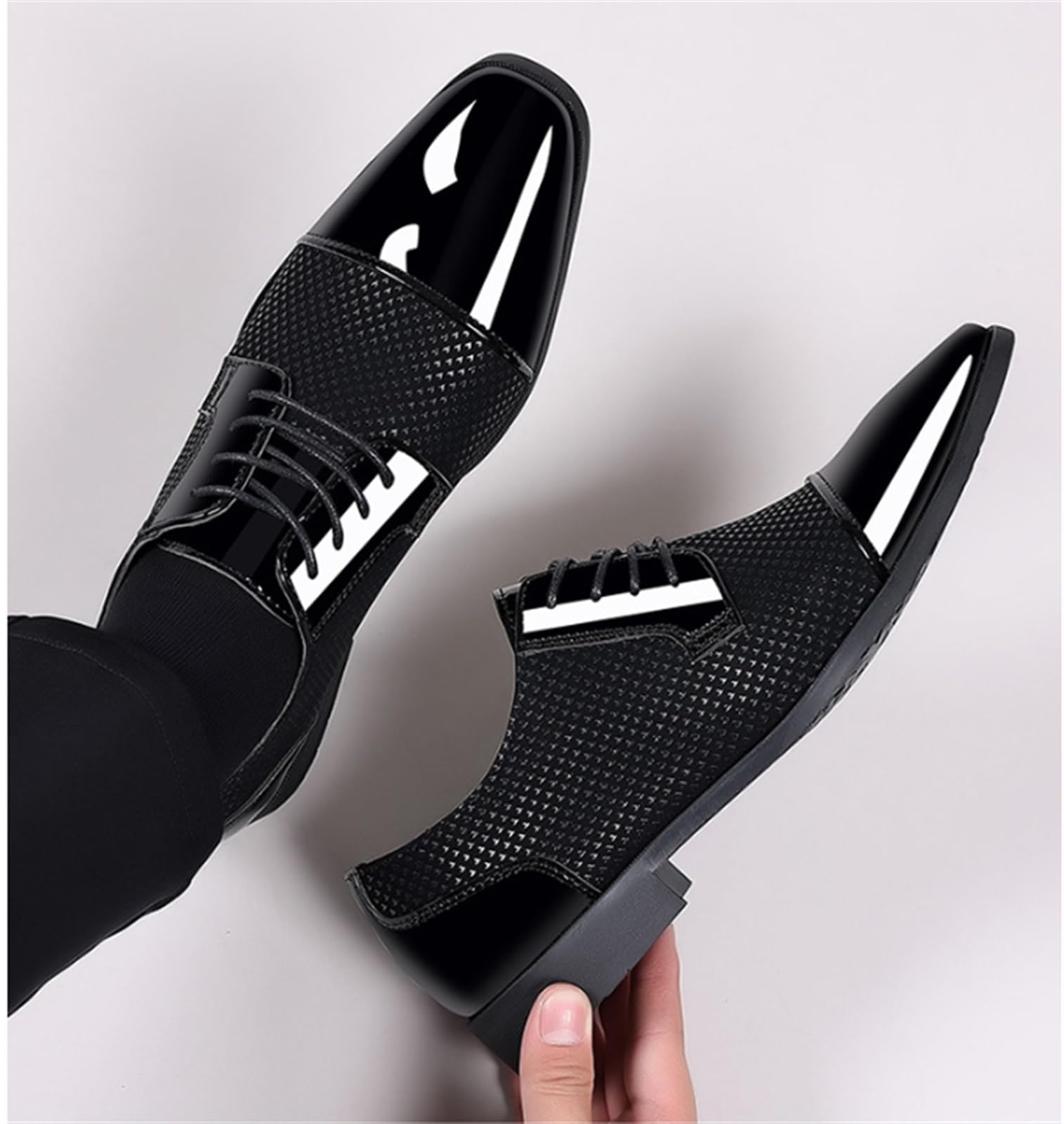 Zapatos Hombre Vestir, Zapatos Vestir Hombre, Zapatos De Boda For Novio, Formales, De Negocios, con Punta En Pico, con Cordones, Antideslizantes, Suela De Goma, Informales, Transpirables