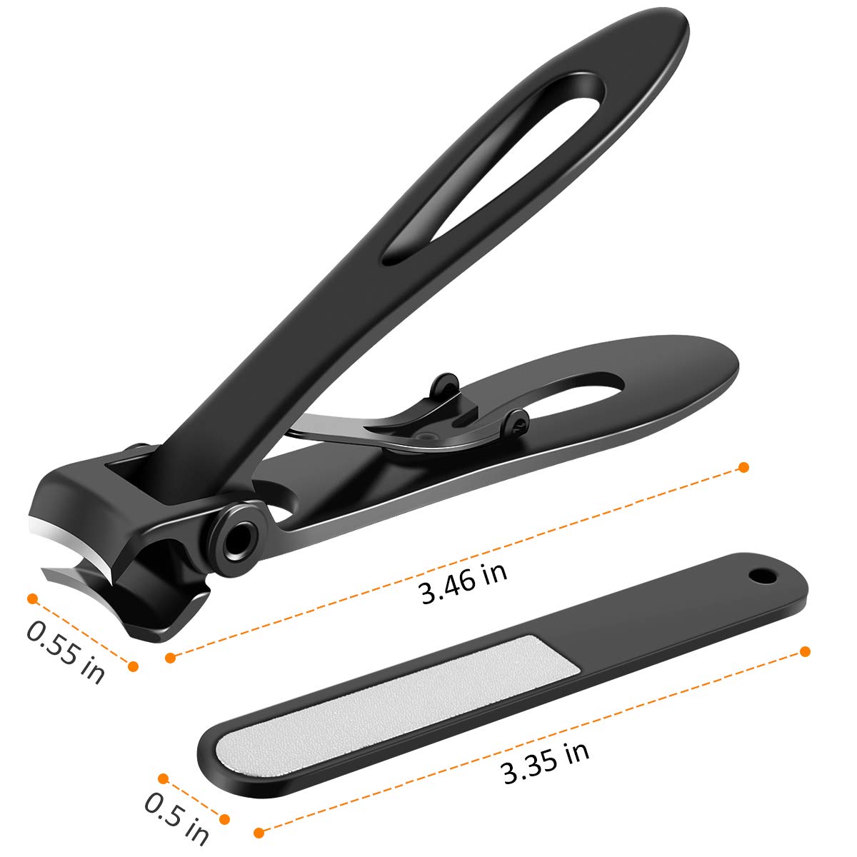 PrettyDiva Nail Clippers For Thick Nail - Wide Jaw Opening Nail Clipper for Thick Toenails, Heavy Duty Toenail Clipper for Tough Nails,Extra Larger Nail Clipper for Men Seniors Adult - Black : Beauty & Personal Care