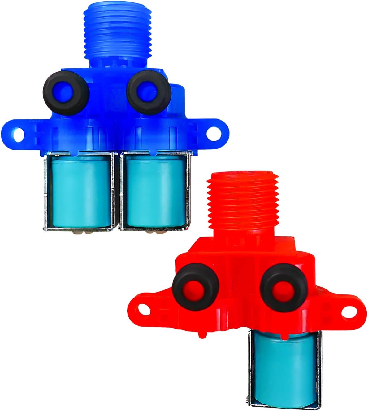 Cold Water Inlet Valve Replace W10240949 W10921514 W11168740 4546379 AP6285450 Hot Water Inlet Valve Replace W10240948 W10921515 W11168743 4585634, Fit for Kenmore Whirlpool Maytag Washing Machine