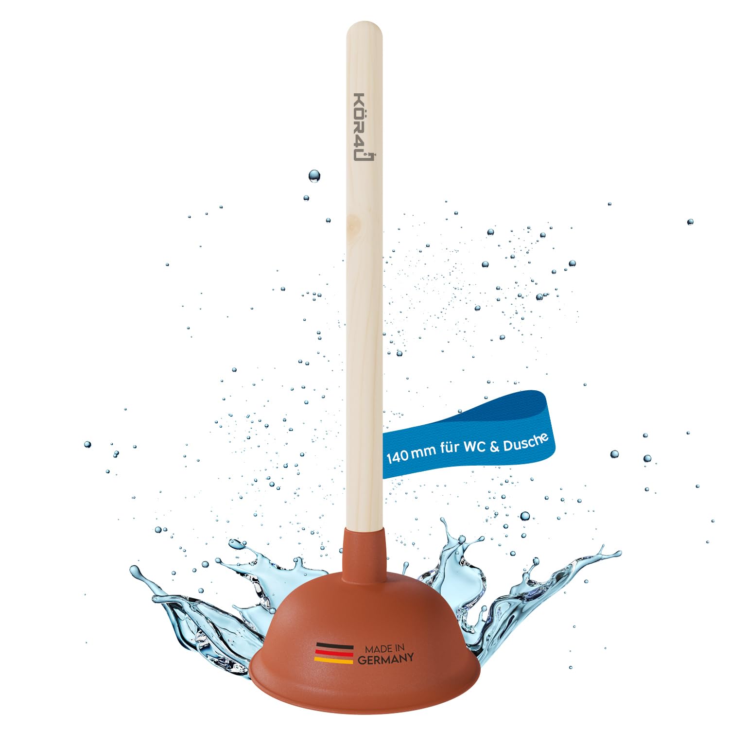 kör4u - Sturalavandini per Bagno, Cucina, Doccia e Toilette, di Alta qualità, Funzionale, Pratico, 140 mm, Ideale per la Toilette