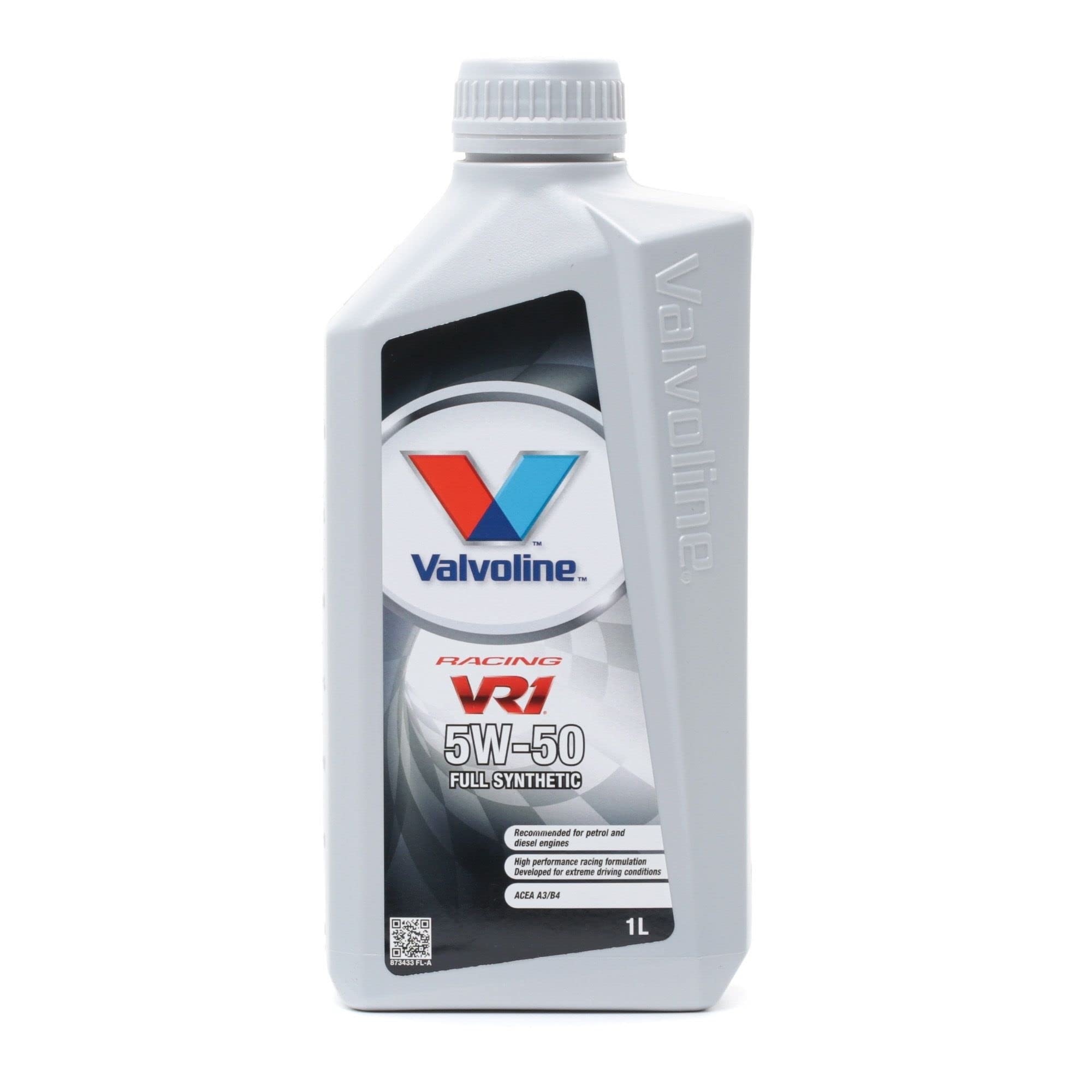 Valvoline Olio Motore VR1 RACING 5W-50 1L Lubrificatore Auto Sintetico formulato per auto ad altissime prestazioni con motori a benzina turbo