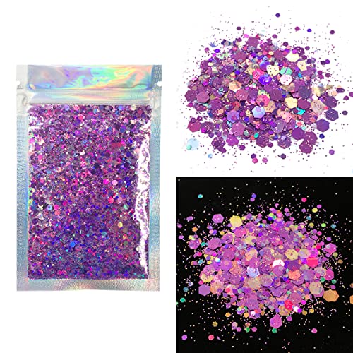 Light Purple Face & Body Glitter - Lilac Chunky Glitter - Cosmetic Grade - Uses Include: Festival Rave Makeup Face Body Nails Resin Arts & Crafts, Resin, Tumblers, Bath Bombs - Solvent Resistant #TOP3