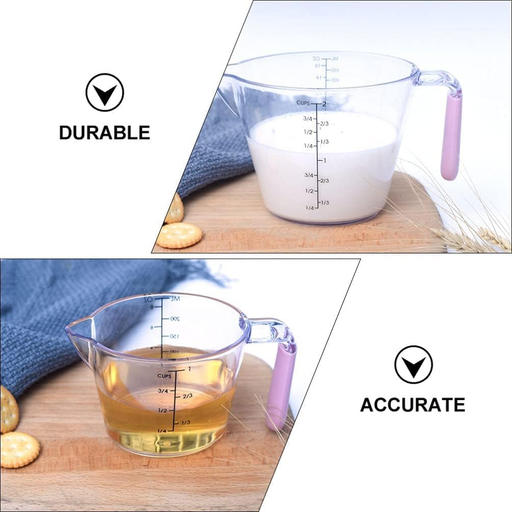 Clear Measuring Cup, Stackable Heat- with Angled Grip and Spout for Flour Oil Powder