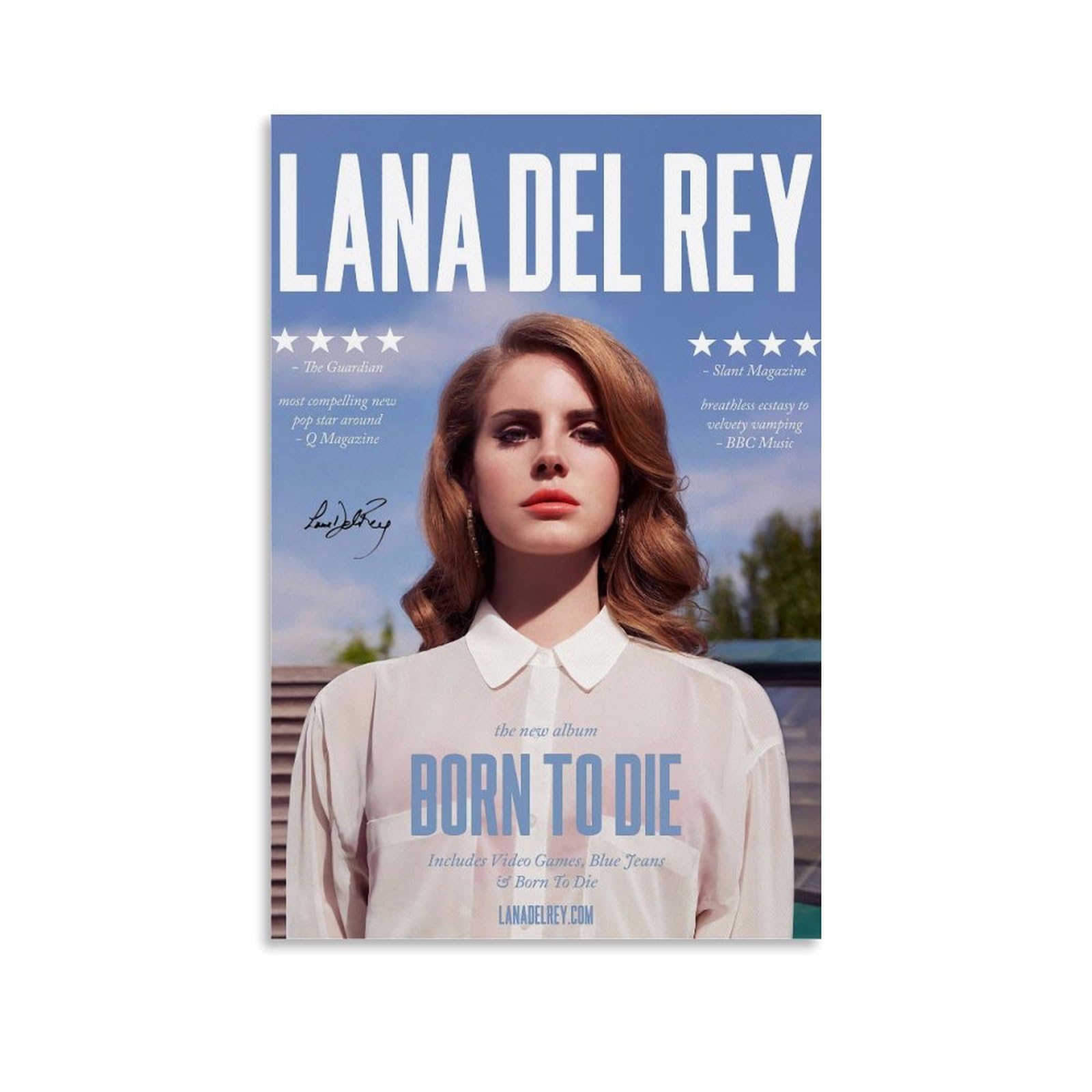 BAIYOUS Lana Del Rey Born To Die Album Cover Posters Wall Art Decorative Painting Bedroom Painting Posters 08x12inch(20x30cm) Unframe-style