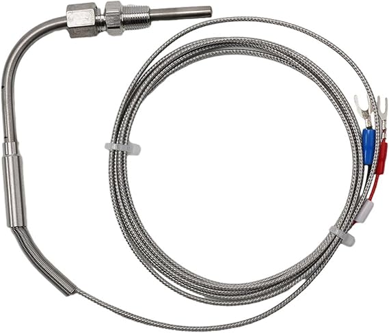 K Type Thermocouple Exhaust Probe 1/8,For NPT Thread 1200°C High Temp Sensor Stainless Steel Cable 2m Length,for EGT Measurement Industrial
