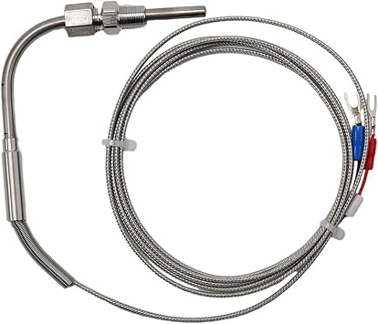 K Type Thermocouple Exhaust Probe 1/8,For NPT Thread 1200°C High Temp Sensor Stainless Steel Cable 2m Length,for EGT Measurement Industrial