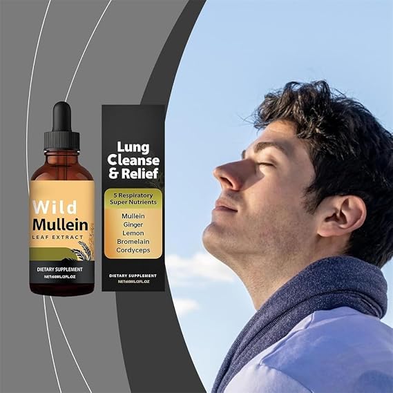 Respiclears Wild Mullein, Wild Mullein Drops, Natural Wild Mullein Leaf Extract, for Men & Women