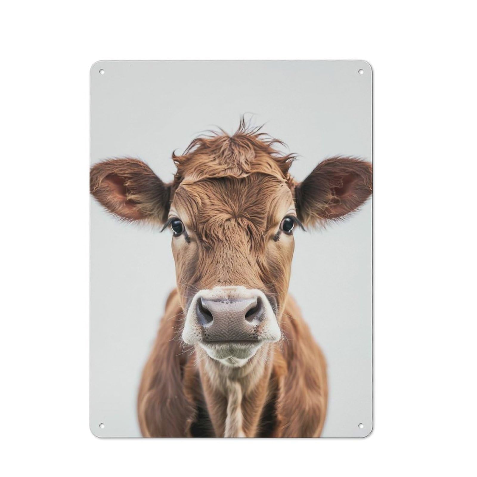 Junmoney Style-4 For Café Or Restaurant, Cow Face Retro Metal Sign 40X30cm, Gift For Café Owners And Decorators During The Christmas Season