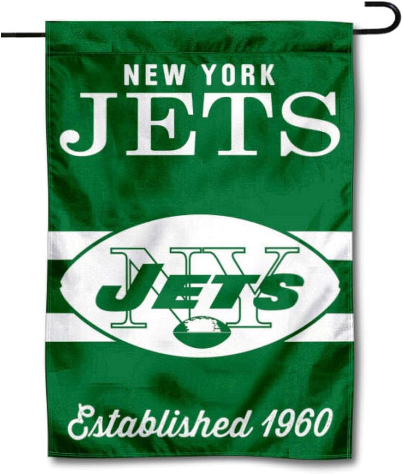 Jets Throwback Retro Vintage Garden Flag Double Sided Banner