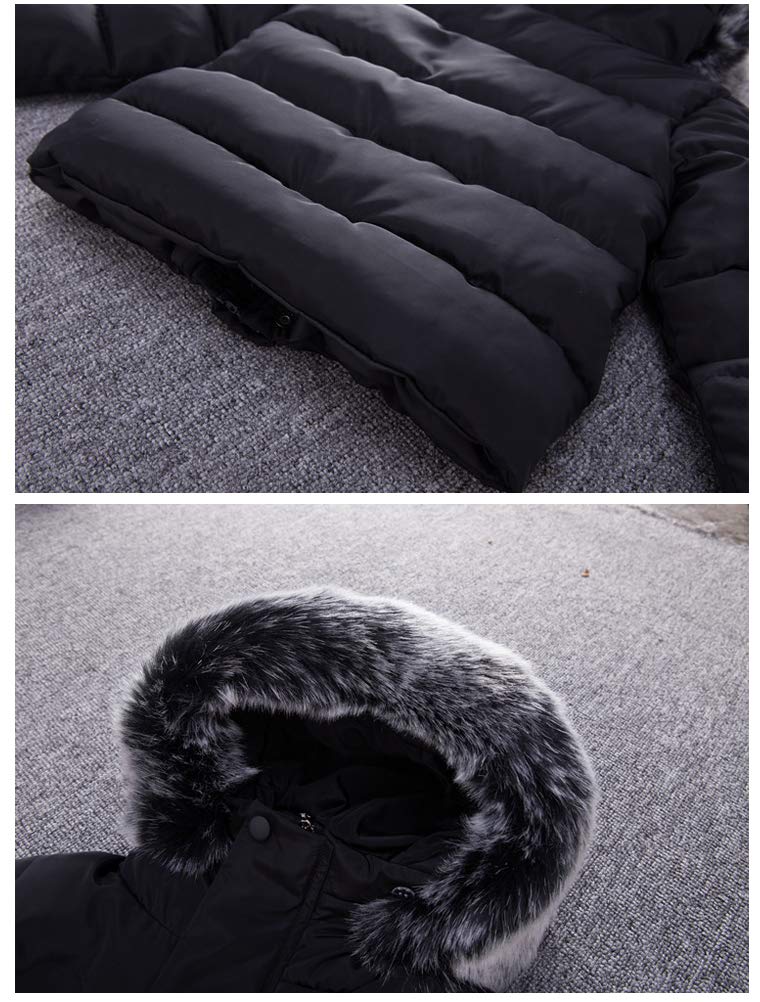 Manteau Duffel-Coat Hiver pour Bébé Garçon Fille à Capuche Blouson Epaisse Chaud Hoodies 1-7 Ans