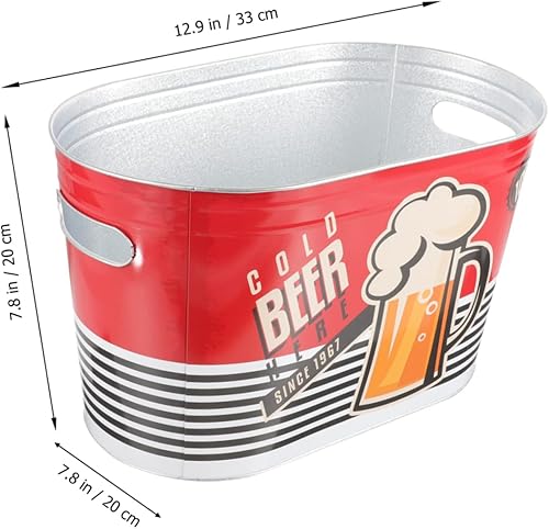 Miniatura 3 de Housoutil Cubo de hielo de cerveza al aire libre Bbq Champagne Ice Bucket Iron Handle