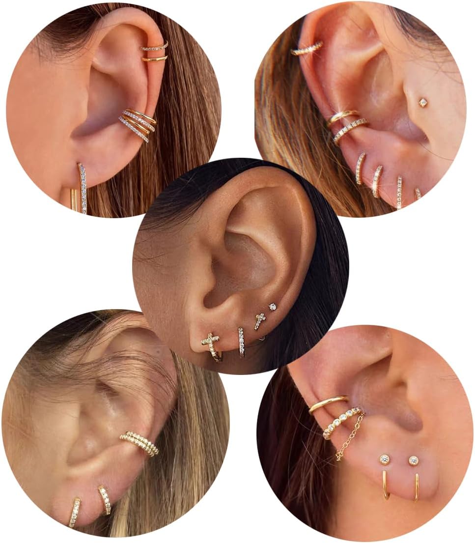 2pcs Nose Rings Hoops 316L Surgical Steel Nose Rings 20G Hinged CZ Piercing Jewelry Septum Clicker Lip Rings Cartilage Earring Helix Daith - Image 6