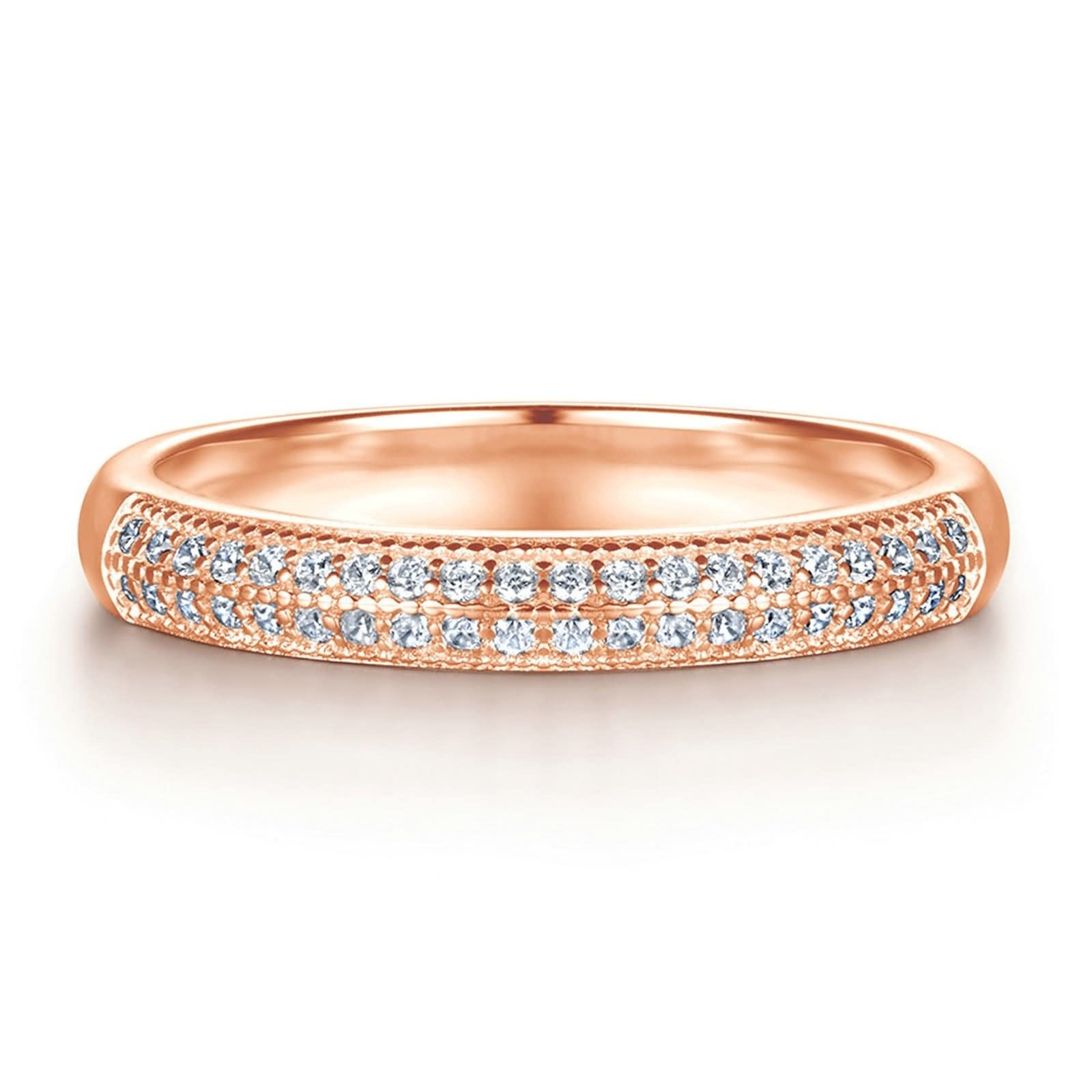 Anello da donna in argento Sterling 925, elegante inserto a 4 denti, in stile classico, per San Valentino