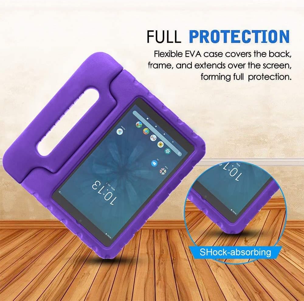 Kid Friendly Case Compatible for LG G Pad 5 10.1 inch 2019 T600 T605 Shockproof Ultra Light Weight Convertible Handle Stand Cover (Purple)