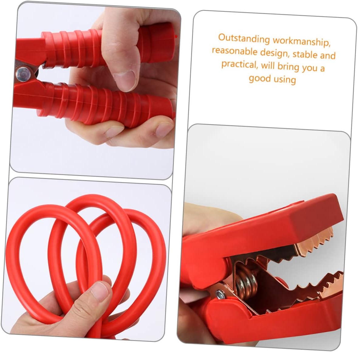 Cabilock 2500a Heavy Duty Booster Cables Meters Emergency Wire Alligator Clips Crack for Gasoline Vehicles and Quick Battery Connection
