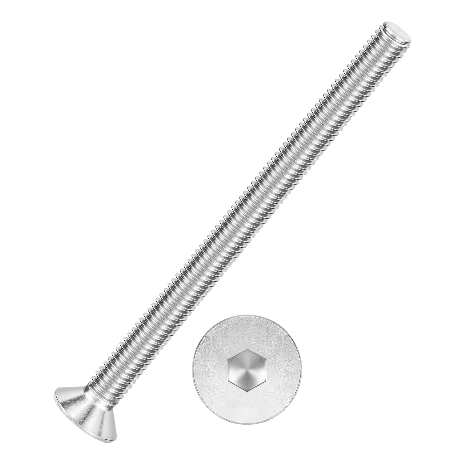 Kozelo 60Pcs Flat Head Socket Cap Screws Countersunk Bolts - [M3-0.5 x 40], Allen Socket Drive, 304 Stainless Steel 18-8 (A2-70), Silver, for Automotive, Furniture & Machinery — image 1