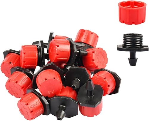 Miniatura 7 de 50 emisores de goteo para tubos de riego por goteo de 14 pulgadas, goteros de flujo de agua ajustables de 360 grados en estaca de flecha de 5