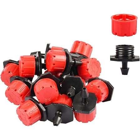 100Pcs 360 Degree Adjustable Irrigation Drippers Sprinklers, 1/4 Inch Emitters Drip for Watering System