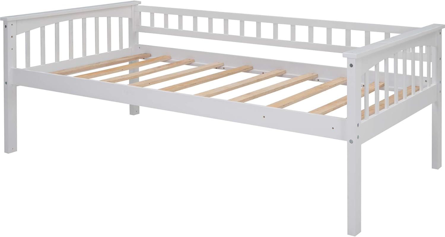 Harper & Bright Designs Bunk Beds Twin Over Twin, Twin Bunk Bed with Sotrage Drawers, Wooden Bunk Bed with Safety Rail Ladder,Can be Convertible to 2 Beds,White