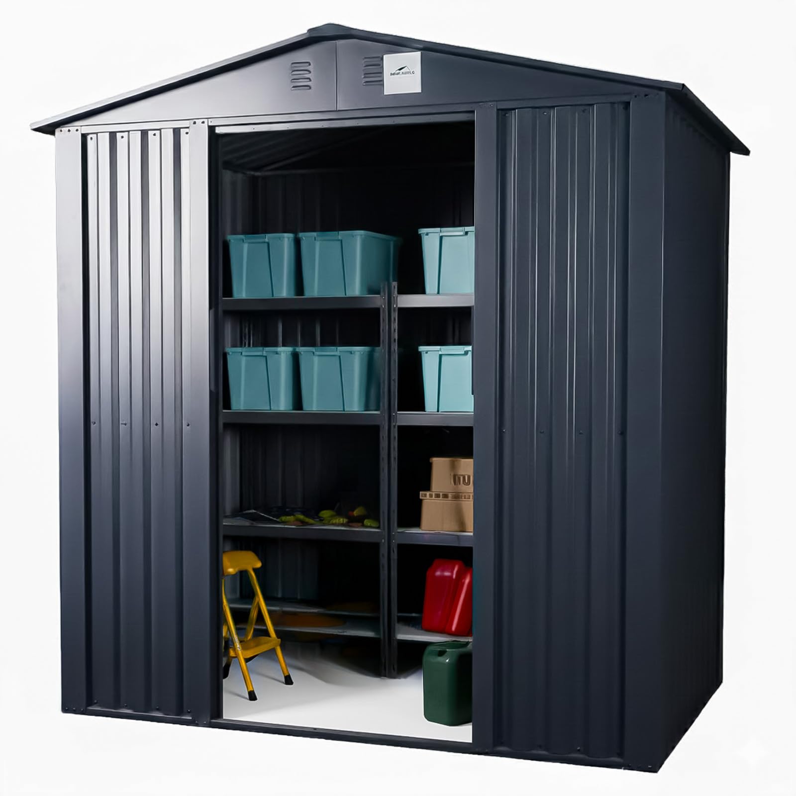 ユーロ物置　メタルシェット中古品 Amazon | シェッドワールド 物置 屋外 大型 倉庫 床なし本体のみ 幅180