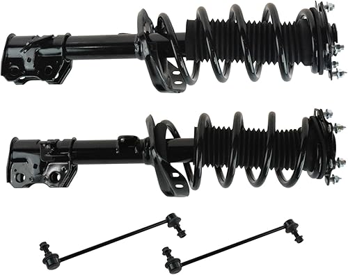 Miniatura 778 de TRQ Kit de suspensión delantera, conjunto de amortiguadores y resortes, barra estabilizadora, enlace estabilizador compatible con Chevrolet