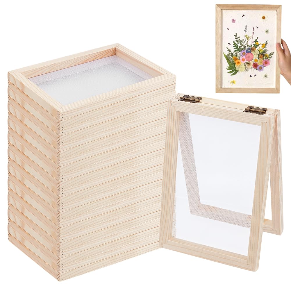 UNICRAFTALE 12 STK Holz Schöpfrahmen 12.5x18cm Papierherstellung Form Rahmen Sieb Für Schulprojekte Basteln Mit Pressblumen Handwerk DIY Kreatives Papierschöpfen