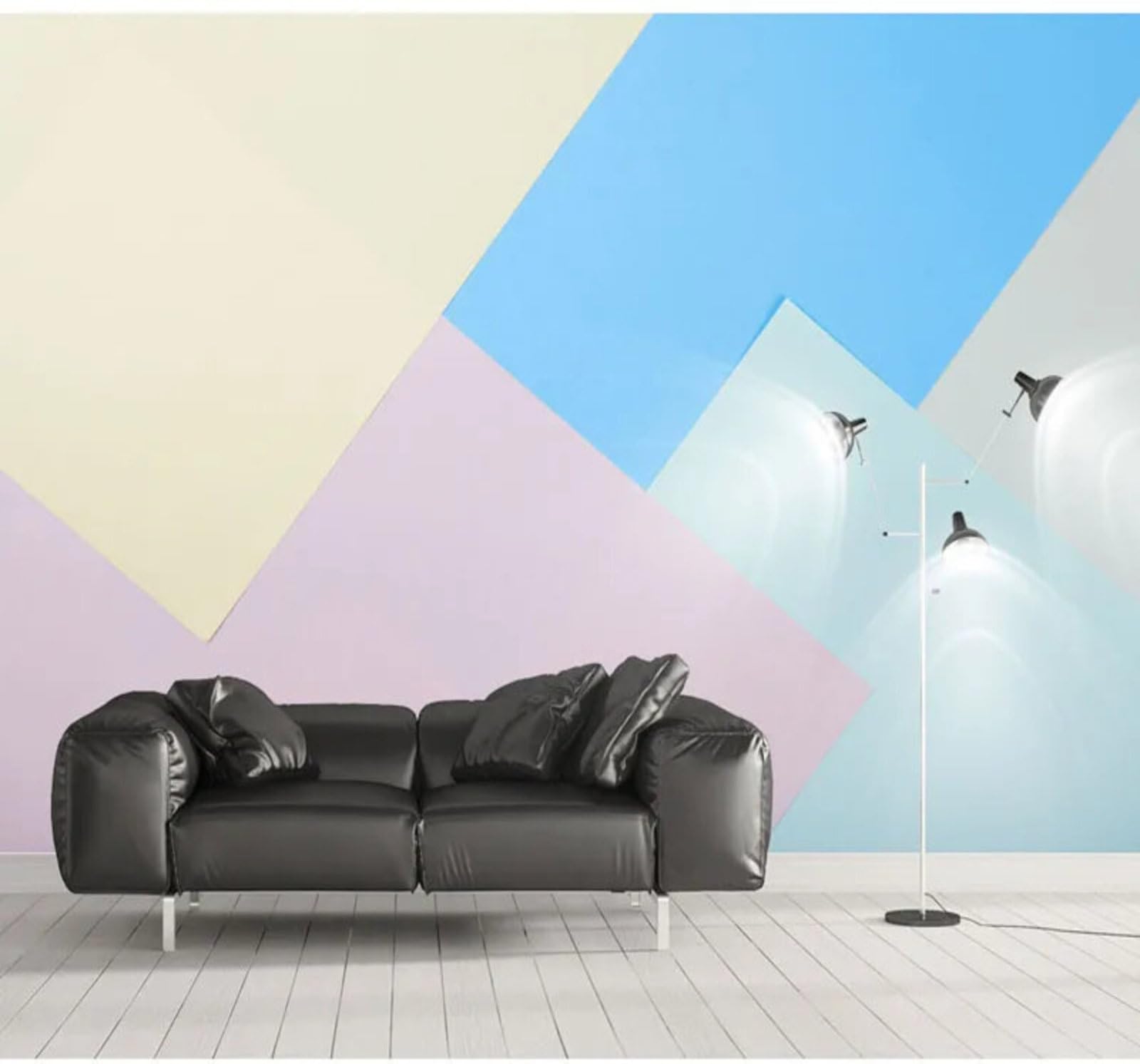 Wallpaper-3D-Xlm 350Cm×256Cm(B×H) Minimalist Large Colourful Checkered Geometric 3D Wallpaper Easy Install Feature Office Living Room Sofa Bedroom Tv Background Wall Decoration-350Cm×256Cm