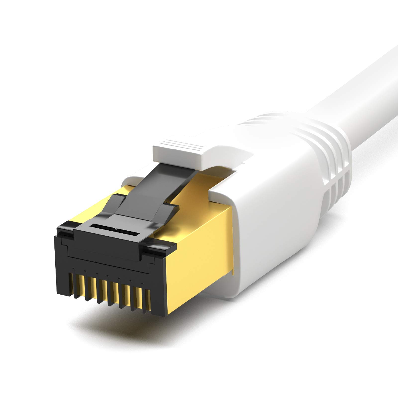 HB-Digital 0,25m Patch Cable CAT.7 LAN Flat U/FTP Network Cable 2x RJ45 Plug Copper Profi Slim flessibile 10 Gbits Ethernet Port 600 MHz