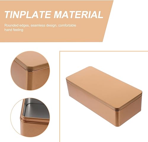 Miniatura 2 de UPKOCH Tarros de caramelo con tapas, 2 piezas, caja de lata vacía rectangular con tapa, caja de almacenamiento de hojalata, contenedor de lata de