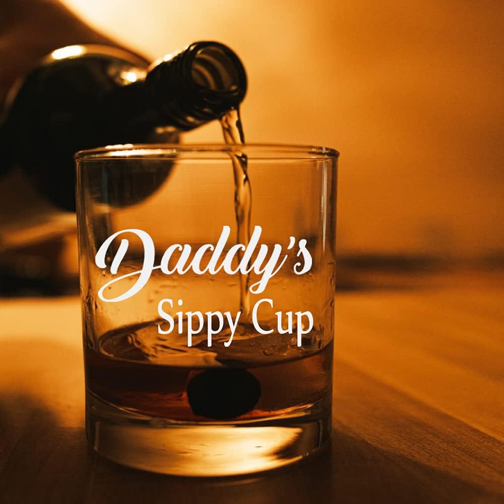 AGMDESIGN Daddy's Sippy Cup Whiskey Glasses, Father's Day Funny Whiskey Glass, Birthday Gifts for Dad from Daughter, Father's Day Gifts for Man Father New Dad Uncle Grandfather - Image 6
