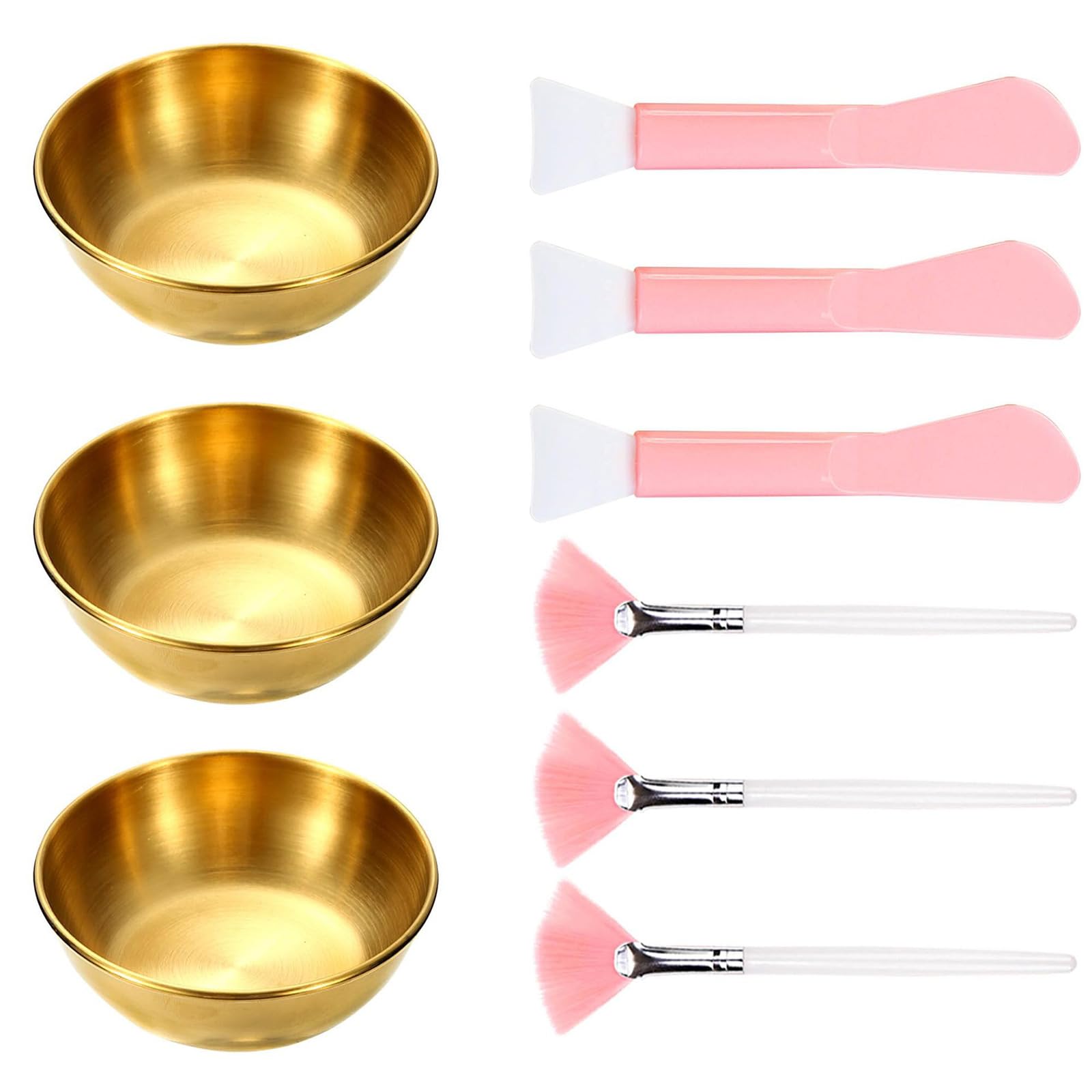 Uqezagpa Multicolor Professional Mixing Bowl And Tool Set Massage Tools Skincare Applicator Tool For Deeply Cleansing And Relaxation Stainless Steel Mixing Bowls