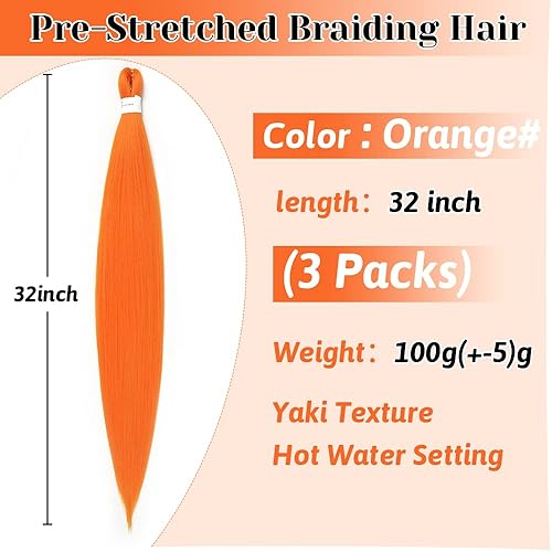 Vista 179 de Brown Braiding Hair 26 Inch Pre stretched Braiding Hair Extensions Yaki Braids Hair Hot Water Setting Synthetic Hair Colored Braiding Hair Pre 30#
