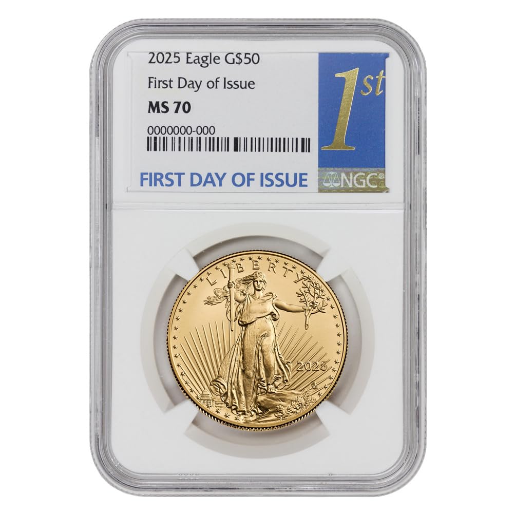 2025 1oz American Gold Eagle MS-70 First Day of Issue $50 NGC MS70 Thumbnail