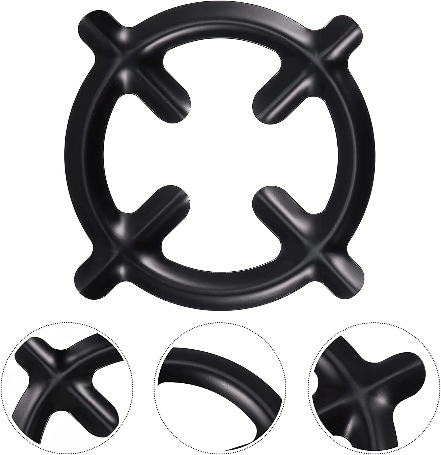 EFARMA Iron Wok Support Ring,Universal Stove Rack, 3Pcs Moka Pot Stove Rack Gas Stove Rack Coffee Pot Mat (Color : Black)