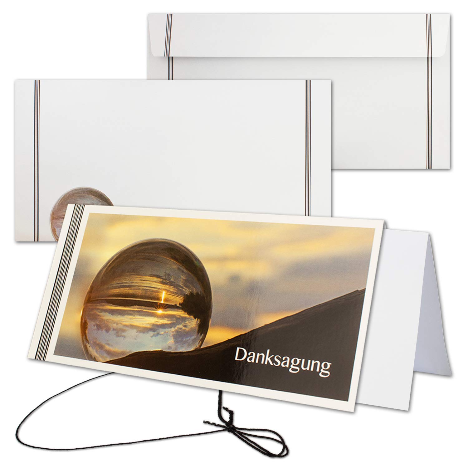 Trauer-Danksagungskarten Set – 25 Karten + Weiße Umschläge, 14,8x10,5 Cm, Mattes 350g Papier