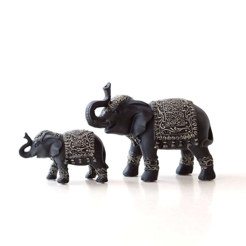 親子ゾウオブジェ象子連れ象